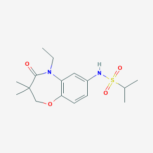 molecular formula C16H24N2O4S B2524487 N-(5-ethyl-3,3-dimethyl-4-oxo-2,3,4,5-tetrahydro-1,5-benzoxazepin-7-yl)propane-2-sulfonamide CAS No. 921909-32-2