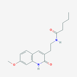 molecular formula C17H22N2O3 B2524490 N-(2-(7-methoxy-2-oxo-1,2-dihydroquinolin-3-yl)ethyl)pentanamide CAS No. 851405-44-2