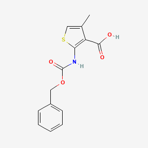 molecular formula C14H13NO4S B2524504 4-Methyl-2-(phenylmethoxycarbonylamino)thiophene-3-carboxylic acid CAS No. 2248363-19-9