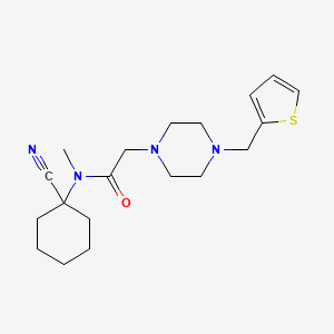 molecular formula C19H28N4OS B2524508 N-(1-cyanocyclohexyl)-N-methyl-2-[4-(thiophen-2-ylmethyl)piperazin-1-yl]acetamide CAS No. 931632-16-5