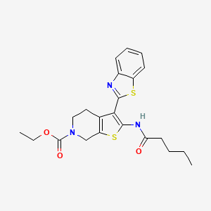 ethyl 3-(benzo[d]thiazol-2-yl)-2-pentanamido-4,5-dihydrothieno[2,3-c]pyridine-6(7H)-carboxylate