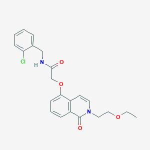 N-[(2-chlorophenyl)methyl]-2-[2-(2-ethoxyethyl)-1-oxoisoquinolin-5-yl]oxyacetamide