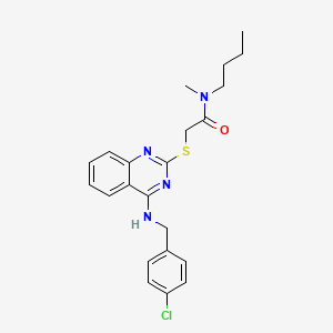molecular formula C22H25ClN4OS B2524572 N-butyl-2-[(4-{[(4-chlorophenyl)methyl]amino}quinazolin-2-yl)sulfanyl]-N-methylacetamide CAS No. 422532-08-9
