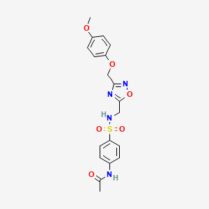 molecular formula C19H20N4O6S B2524606 N-(4-(N-((3-((4-methoxyphenoxy)methyl)-1,2,4-oxadiazol-5-yl)methyl)sulfamoyl)phenyl)acetamide CAS No. 1226448-39-0