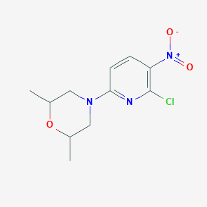 molecular formula C11H14ClN3O3 B2524632 4-(6-Chloro-5-nitropyridin-2-yl)-2,6-dimethylmorpholine CAS No. 1923133-06-5