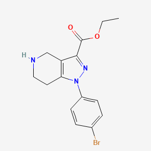 molecular formula C15H16BrN3O2 B2524669 Ethyl 1-(4-bromophenyl)-1h,4h,5h,6h,7h-pyrazolo[4,3-c]pyridine-3-carboxylate CAS No. 2108325-88-6