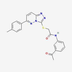 molecular formula C22H19N5O2S B2524694 N-(3-acetylphenyl)-2-{[6-(4-methylphenyl)-[1,2,4]triazolo[4,3-b]pyridazin-3-yl]sulfanyl}acetamide CAS No. 877634-33-8