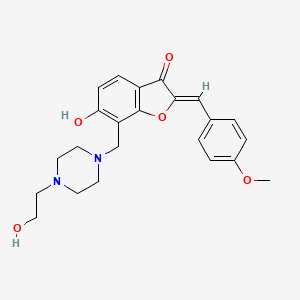 molecular formula C23H26N2O5 B2524720 (Z)-6-hydroxy-7-((4-(2-hydroxyethyl)piperazin-1-yl)methyl)-2-(4-methoxybenzylidene)benzofuran-3(2H)-one CAS No. 869078-53-5