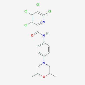 molecular formula C18H17Cl4N3O2 B2524733 3,4,5,6-tetrachloro-N-[4-(2,6-dimethylmorpholin-4-yl)phenyl]pyridine-2-carboxamide CAS No. 1797792-93-8
