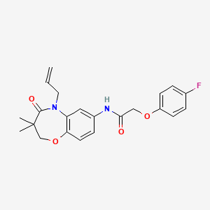 molecular formula C22H23FN2O4 B2524754 N-(5-allyl-3,3-dimethyl-4-oxo-2,3,4,5-tetrahydrobenzo[b][1,4]oxazepin-7-yl)-2-(4-fluorophenoxy)acetamide CAS No. 921864-05-3