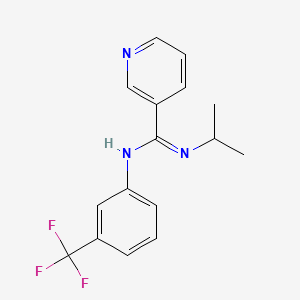 molecular formula C16H16F3N3 B2524762 N'-isopropyl-N-[3-(trifluoromethyl)phenyl]-3-pyridinecarboximidamide CAS No. 338420-59-0