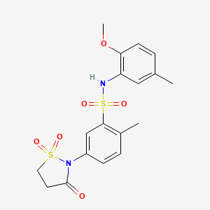 5-(1,1-dioxido-3-oxoisothiazolidin-2-yl)-N-(2-methoxy-5-methylphenyl)-2-methylbenzenesulfonamide