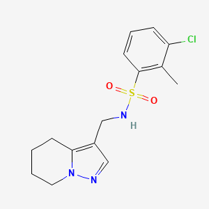 molecular formula C15H18ClN3O2S B2524786 3-chloro-2-methyl-N-({4H,5H,6H,7H-pyrazolo[1,5-a]pyridin-3-yl}methyl)benzene-1-sulfonamide CAS No. 2034246-08-5