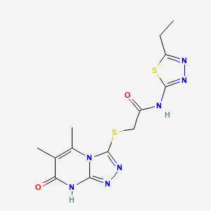 2-((5,6-dimethyl-7-oxo-7,8-dihydro-[1,2,4]triazolo[4,3-a]pyrimidin-3-yl)thio)-N-(5-ethyl-1,3,4-thiadiazol-2-yl)acetamide