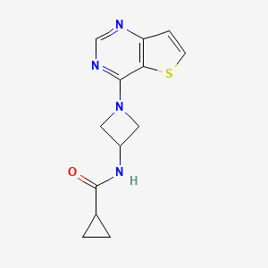 molecular formula C13H14N4OS B2524790 N-(1-{thieno[3,2-d]pyrimidin-4-yl}azetidin-3-yl)cyclopropanecarboxamide CAS No. 2415511-14-5