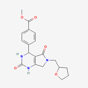 methyl 4-(2,5-dioxo-6-((tetrahydrofuran-2-yl)methyl)-2,3,4,5,6,7-hexahydro-1H-pyrrolo[3,4-d]pyrimidin-4-yl)benzoate
