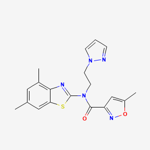 N-(2-(1H-pyrazol-1-yl)ethyl)-N-(4,6-dimethylbenzo[d]thiazol-2-yl)-5-methylisoxazole-3-carboxamide