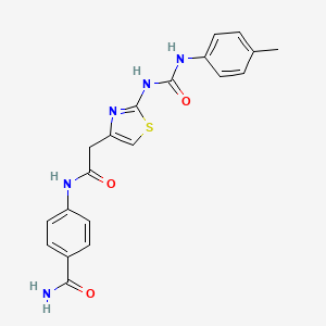 4-(2-(2-(3-(p-Tolyl)ureido)thiazol-4-yl)acetamido)benzamide