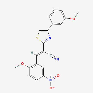 (E)-3-(2-methoxy-5-nitrophenyl)-2-(4-(3-methoxyphenyl)thiazol-2-yl)acrylonitrile