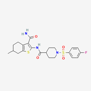N-(3-carbamoyl-6-methyl-4,5,6,7-tetrahydrobenzo[b]thiophen-2-yl)-1-((4-fluorophenyl)sulfonyl)piperidine-4-carboxamide