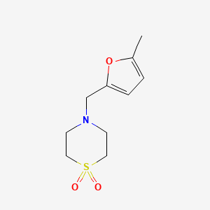 molecular formula C10H15NO3S B2524852 4-[(5-Methyl-2-furyl)methyl]-1lambda~6~,4-thiazinane-1,1-dione CAS No. 478040-47-0