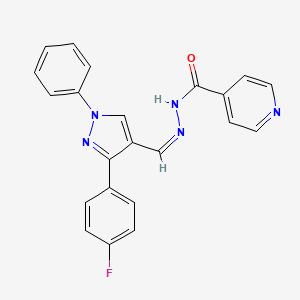 (Z)-N'-((3-(4-fluorophenyl)-1-phenyl-1H-pyrazol-4-yl)methylene)isonicotinohydrazide