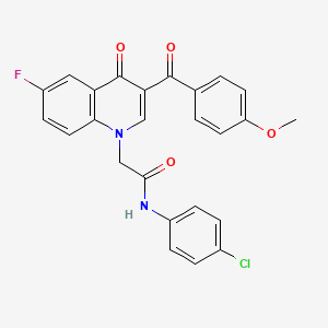 N-(4-chlorophenyl)-2-[6-fluoro-3-(4-methoxybenzoyl)-4-oxoquinolin-1-yl]acetamide