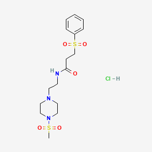 N-(2-(4-(methylsulfonyl)piperazin-1-yl)ethyl)-3-(phenylsulfonyl)propanamide hydrochloride