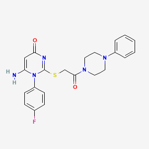 6-amino-1-(4-fluorophenyl)-2-((2-oxo-2-(4-phenylpiperazin-1-yl)ethyl)thio)pyrimidin-4(1H)-one