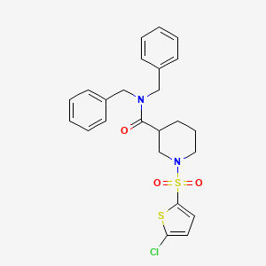 N,N-dibenzyl-1-((5-chlorothiophen-2-yl)sulfonyl)piperidine-3-carboxamide