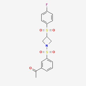 1-(3-((3-((4-Fluorophenyl)sulfonyl)azetidin-1-yl)sulfonyl)phenyl)ethanone