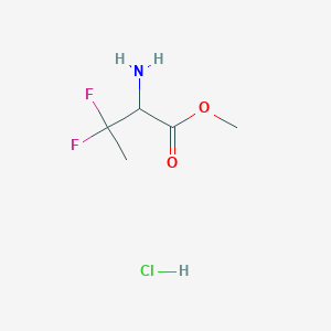 molecular formula C5H10ClF2NO2 B2524883 Methyl 2-amino-3,3-difluorobutanoate;hydrochloride CAS No. 171083-44-6