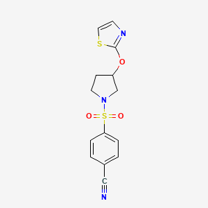 4-((3-(Thiazol-2-yloxy)pyrrolidin-1-yl)sulfonyl)benzonitrile