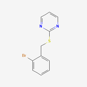 molecular formula C11H9BrN2S B2524885 2-{[(2-bromophenyl)methyl]sulfanyl}pyrimidine CAS No. 1249407-58-6