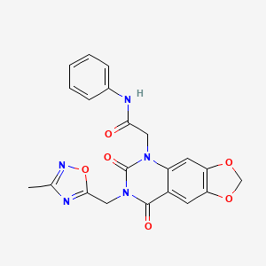 2-[7-[(3-methyl-1,2,4-oxadiazol-5-yl)methyl]-6,8-dioxo-7,8-dihydro[1,3]dioxolo[4,5-g]quinazolin-5(6H)-yl]-N-phenylacetamide