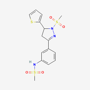 N-(3-(1-(methylsulfonyl)-5-(thiophen-2-yl)-4,5-dihydro-1H-pyrazol-3-yl)phenyl)methanesulfonamide
