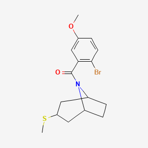 (2-bromo-5-methoxyphenyl)((1R,5S)-3-(methylthio)-8-azabicyclo[3.2.1]octan-8-yl)methanone