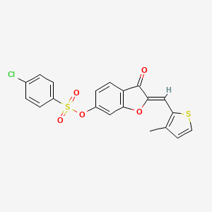 (Z)-2-((3-methylthiophen-2-yl)methylene)-3-oxo-2,3-dihydrobenzofuran-6-yl 4-chlorobenzenesulfonate