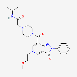 N-isopropyl-2-(4-(5-(2-methoxyethyl)-3-oxo-2-phenyl-3,5-dihydro-2H-pyrazolo[4,3-c]pyridine-7-carbonyl)piperazin-1-yl)acetamide