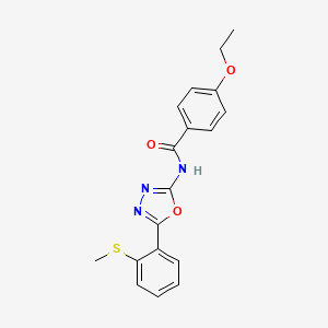 4-ethoxy-N-[5-(2-methylsulfanylphenyl)-1,3,4-oxadiazol-2-yl]benzamide