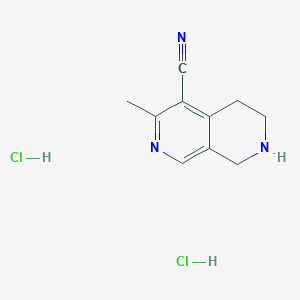 molecular formula C10H13Cl2N3 B2524931 3-Methyl-5,6,7,8-tetrahydro-2,7-naphthyridine-4-carbonitrile dihydrochloride CAS No. 2169998-46-1
