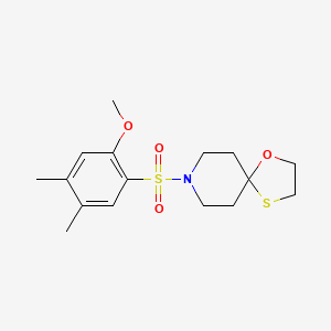 molecular formula C16H23NO4S2 B2524936 8-((2-Methoxy-4,5-dimethylphenyl)sulfonyl)-1-oxa-4-thia-8-azaspiro[4.5]decane CAS No. 1351602-76-0