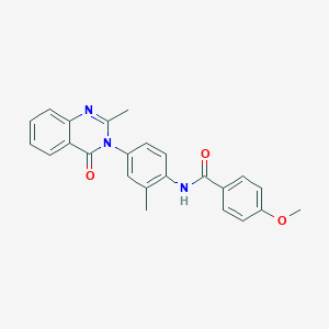 molecular formula C24H21N3O3 B2524938 4-methoxy-N-[2-methyl-4-(2-methyl-4-oxoquinazolin-3-yl)phenyl]benzamide CAS No. 906149-50-6