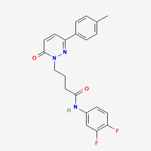 molecular formula C21H19F2N3O2 B2524940 N-(3,4-difluorophenyl)-4-(6-oxo-3-(p-tolyl)pyridazin-1(6H)-yl)butanamide CAS No. 946216-51-9
