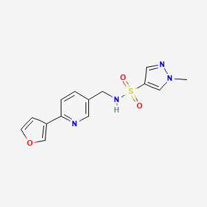 molecular formula C14H14N4O3S B2524941 N-((6-(furan-3-yl)pyridin-3-yl)methyl)-1-methyl-1H-pyrazole-4-sulfonamide CAS No. 2034290-33-8
