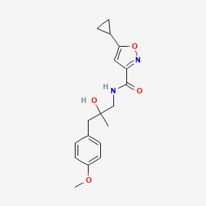 molecular formula C18H22N2O4 B2524942 5-cyclopropyl-N-(2-hydroxy-3-(4-methoxyphenyl)-2-methylpropyl)isoxazole-3-carboxamide CAS No. 1396860-08-4
