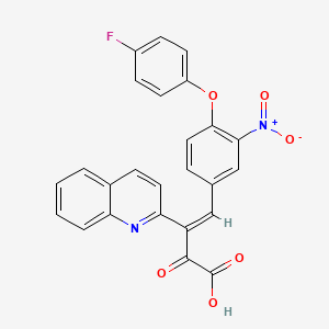 4-[4-(4-Fluorophenoxy)-3-nitrophenyl]-2-oxo-3-(quinolin-2-yl)but-3-enoic acid