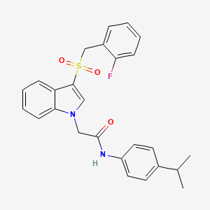 2-(3-((2-fluorobenzyl)sulfonyl)-1H-indol-1-yl)-N-(4-isopropylphenyl)acetamide