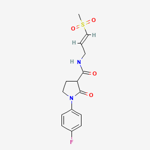 1-(4-Fluorophenyl)-N-[(E)-3-methylsulfonylprop-2-enyl]-2-oxopyrrolidine-3-carboxamide