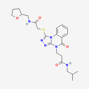 N-isobutyl-3-[5-oxo-1-({2-oxo-2-[(tetrahydrofuran-2-ylmethyl)amino]ethyl}thio)[1,2,4]triazolo[4,3-a]quinazolin-4(5H)-yl]propanamide